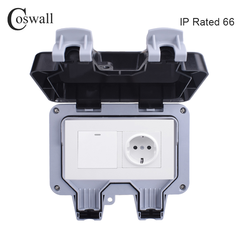 Outdoor Power Outlet Weatherproof - Coswall IP66 odporne na warunki atmosferyczne