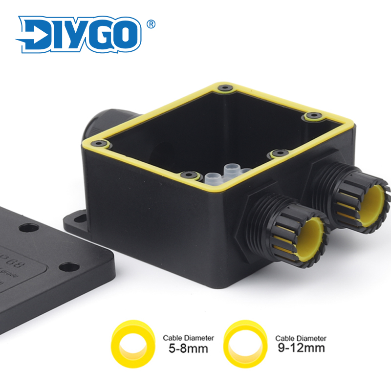 Outdoor Power Board Box - IP68 Zewnętrzna wodoodporna skrzynka przyłączeniowa Czarna