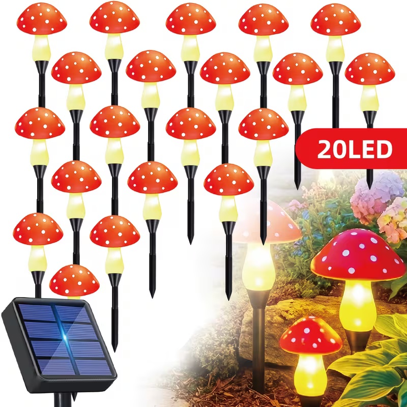 Outdoor Power For Wedding - Solarne lampki LED w kształcie grzybków