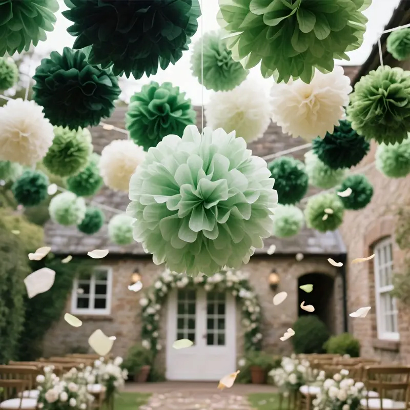 Outdoor Power For Wedding - 30 sztuk papierowych kulek w stylu