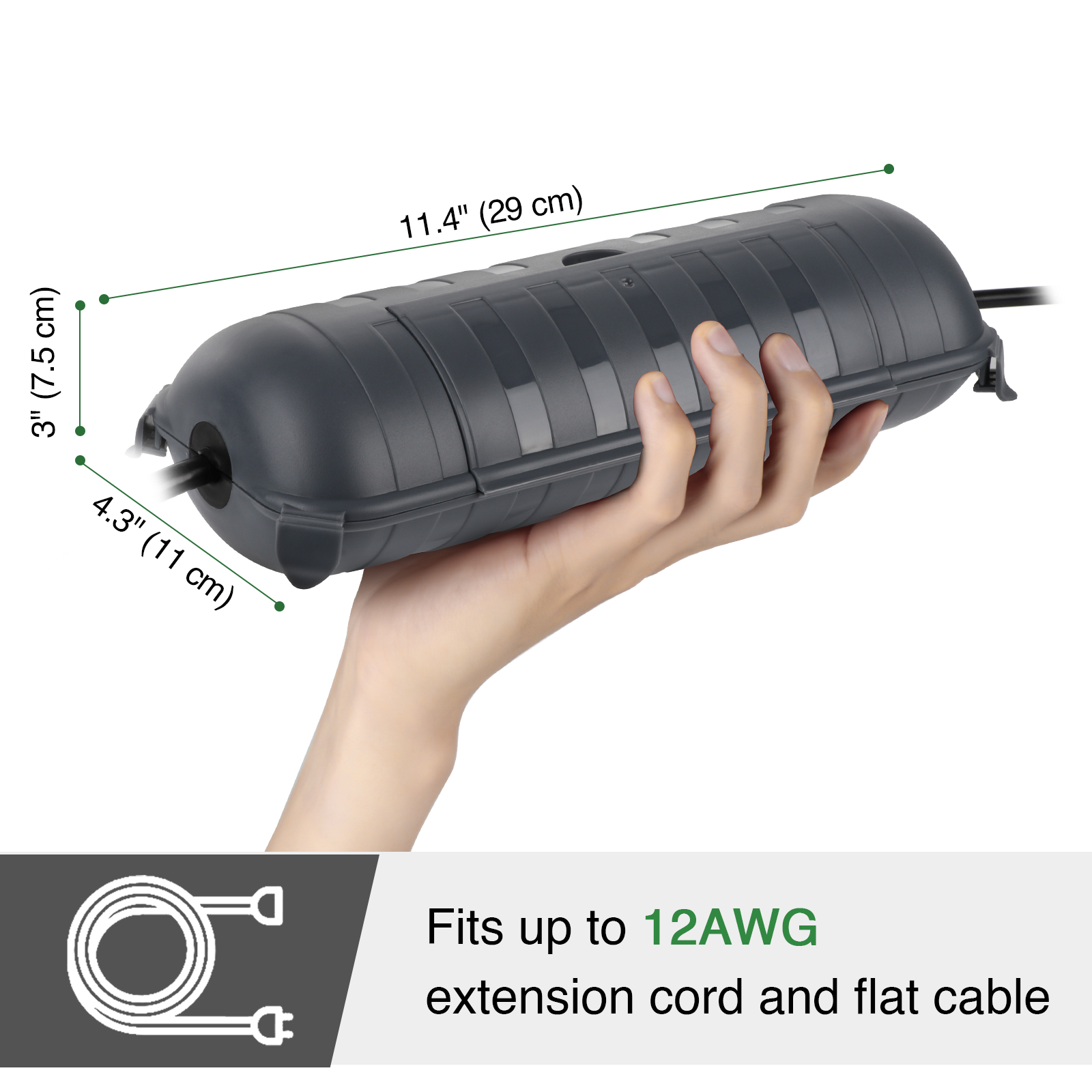 Duże, wodoodporne osłony kablo – Outdoor Power Strip With Cover recenzja i cena