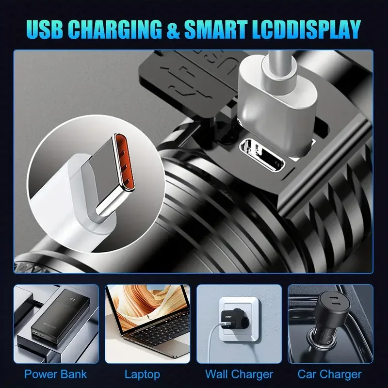 Latarka taktyczna LED 2000LM,  – Outdoor Usb Power Bank recenzja i cena